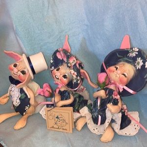 Annalee 1992 set of three bunnies